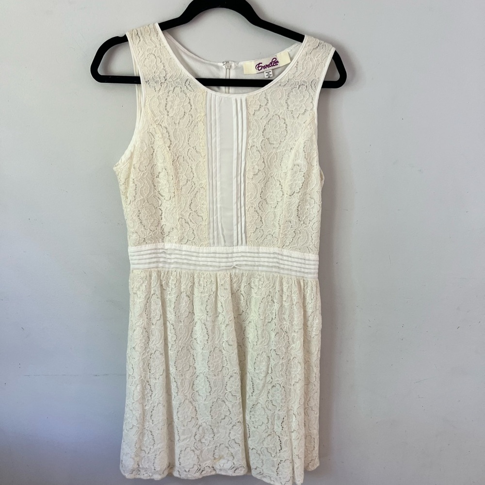 Emmelee for F.C. Cream Lace Mini Dress